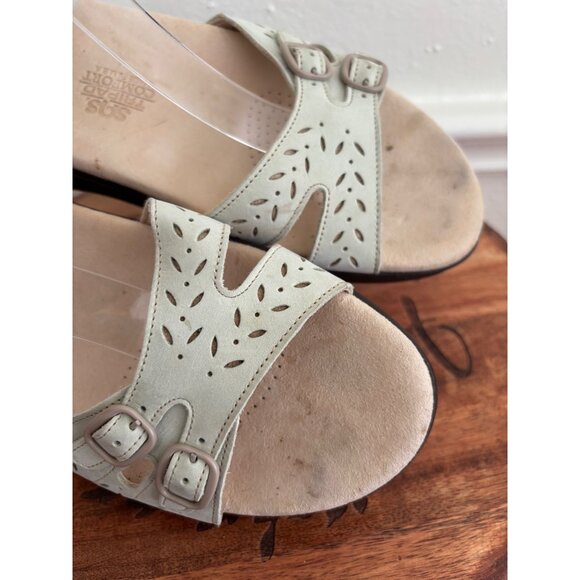 SAS Duo Quarter Strap Sandals Sage Leather Adjustable Buckles Womens Size 9 - Picture 11 of 14
